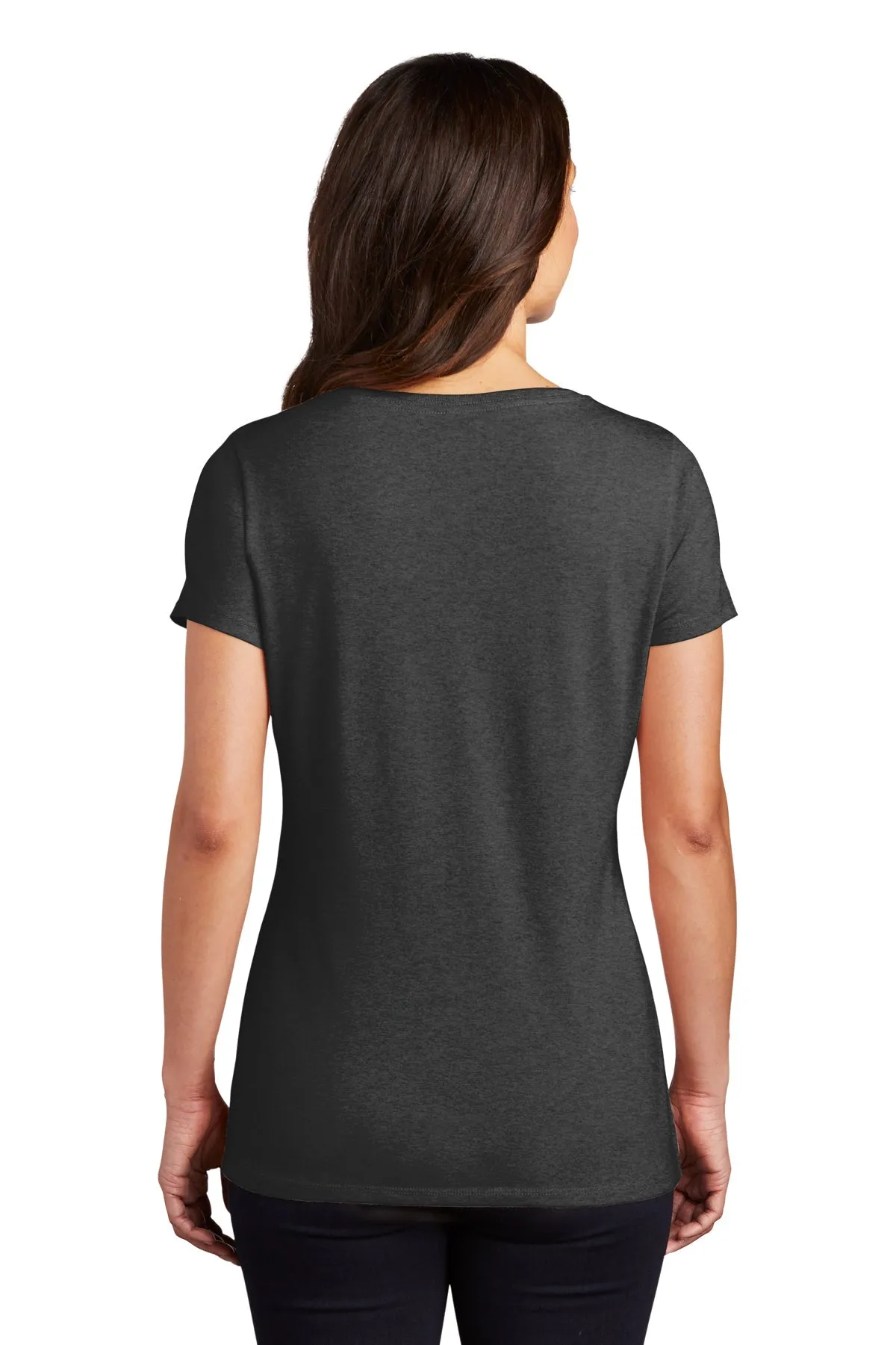 District Made Ladies Perfect Tri V-Neck Tee's, Black Frost
