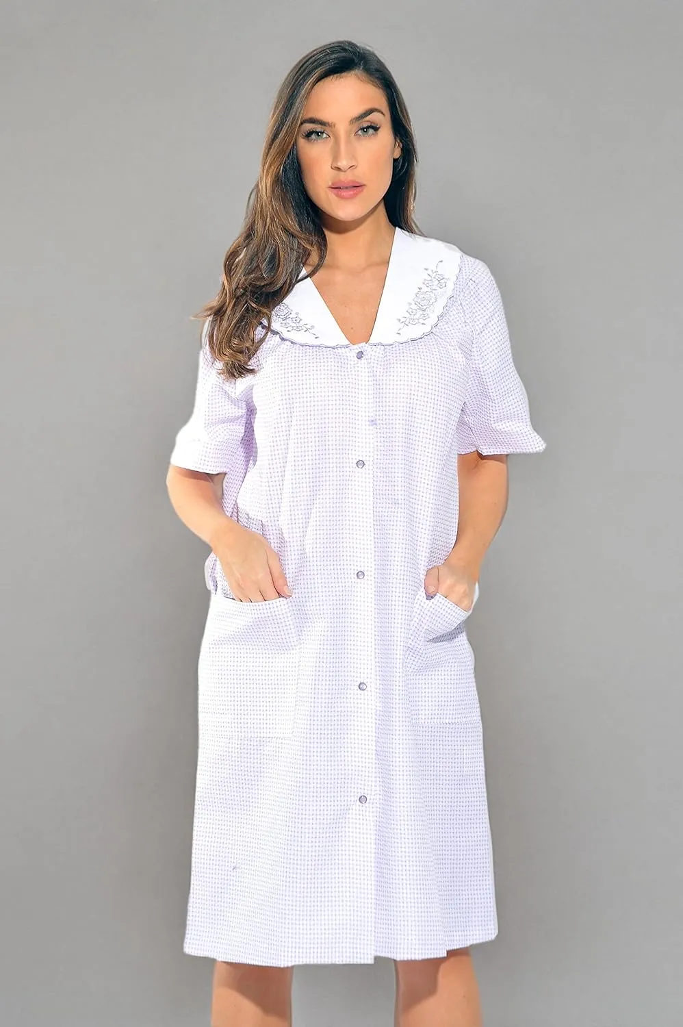 Dreamcrest Short Sleeve Duster Housecoat Women Sleepwear