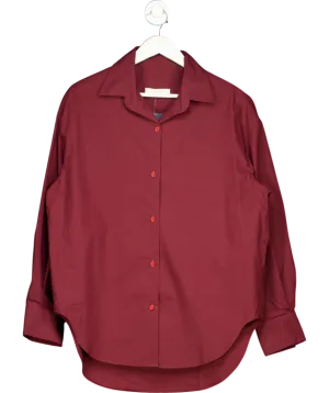 Faithfull Red Vieste Cotton Long Sleeve Shirt UK XS