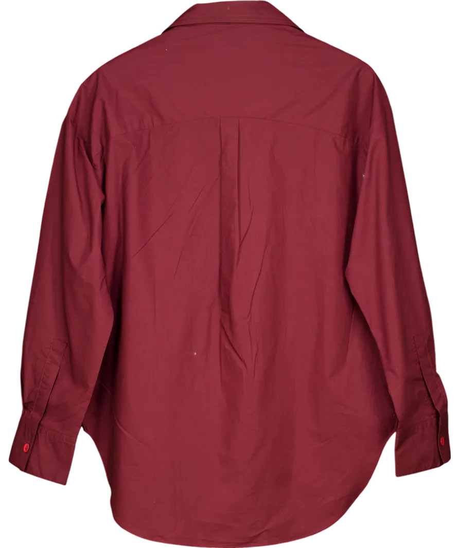 Faithfull Red Vieste Cotton Long Sleeve Shirt UK XS