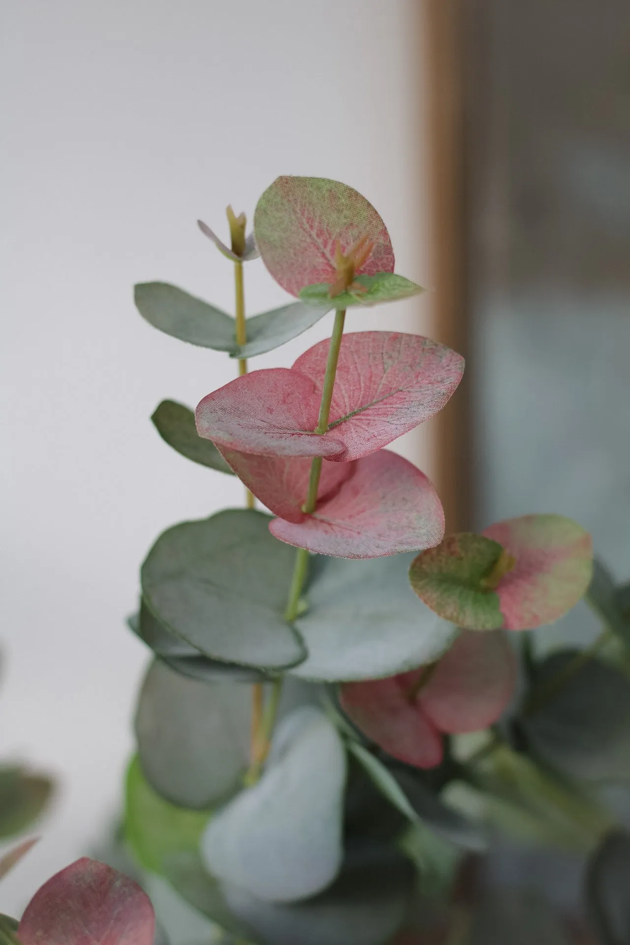 Faux Large Natural Blush Eucalyptus Spray