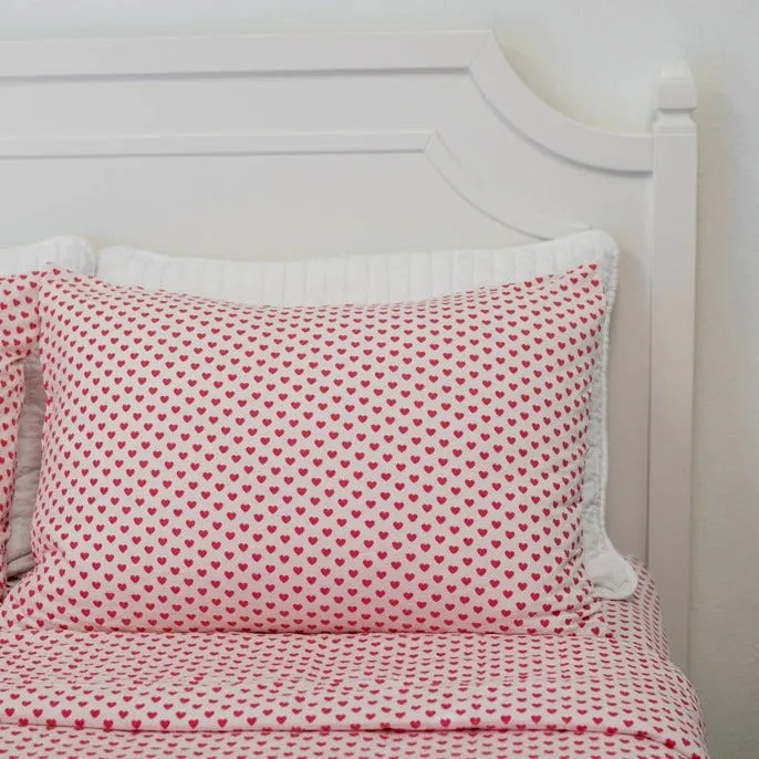 Flat Sheet Twin - Pink Hearts