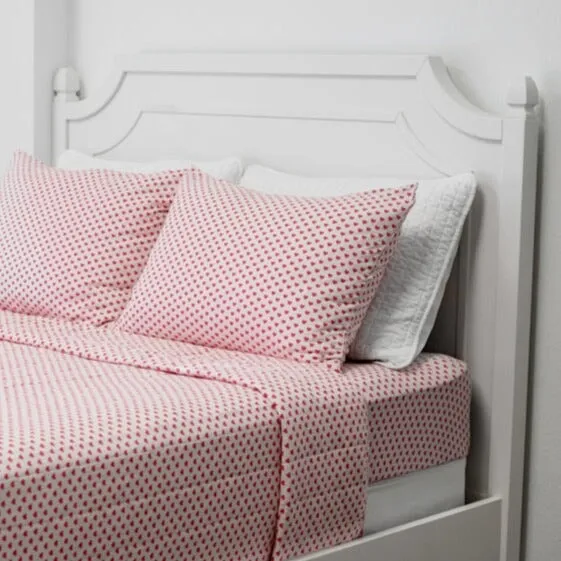 Flat Sheet Twin - Pink Hearts