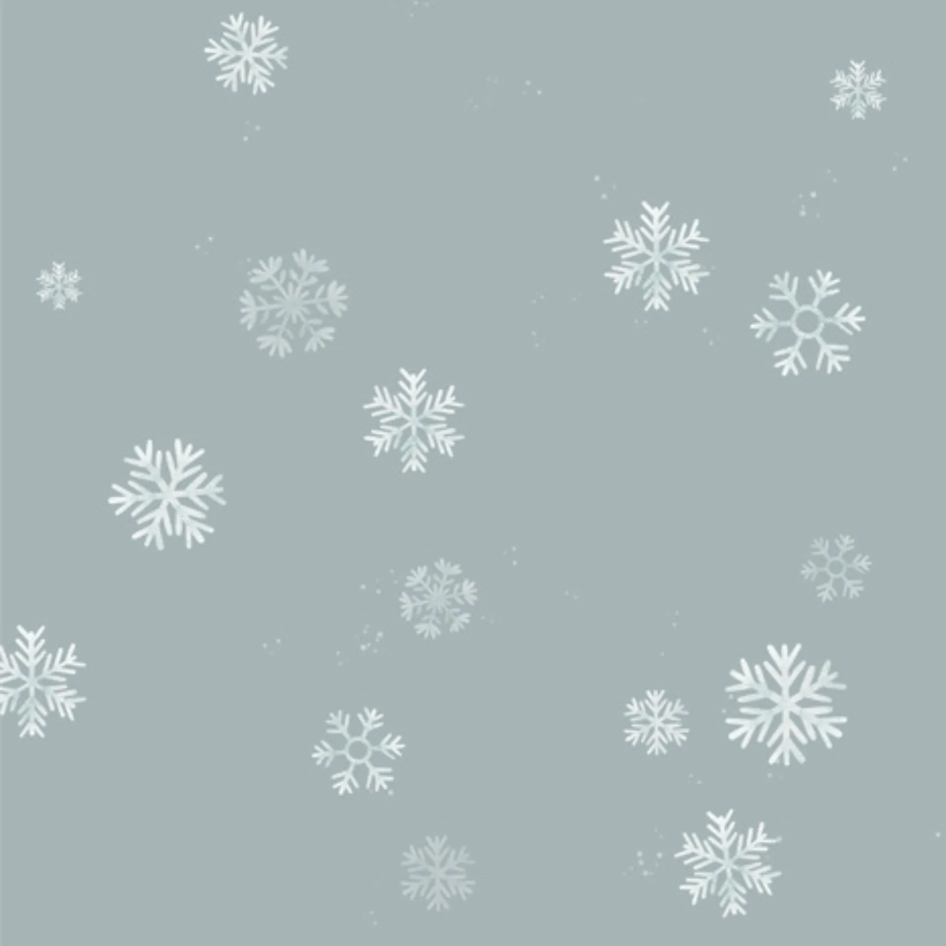 Footless Sleeper with Fold-over Cuffs - Snowflakes