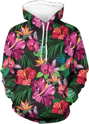 Forchrinse Green Palm Tree Sea Beach Mens Hoodies Pullover Long Sleeve Fleece Hoodie Cozy Sport Casual Outwear