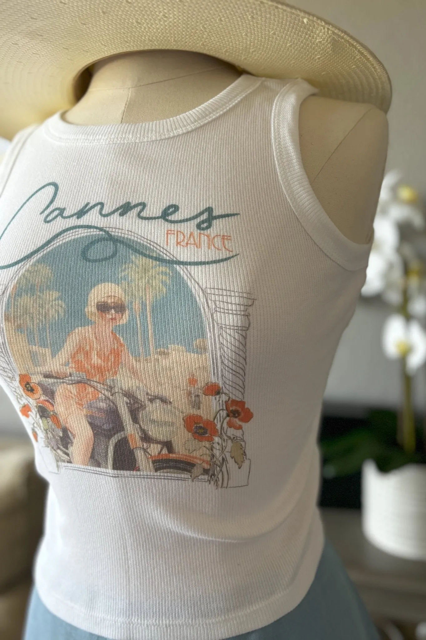 Girl Dangerous | Cannes France Vintage Moto Rib Knit Tank Top