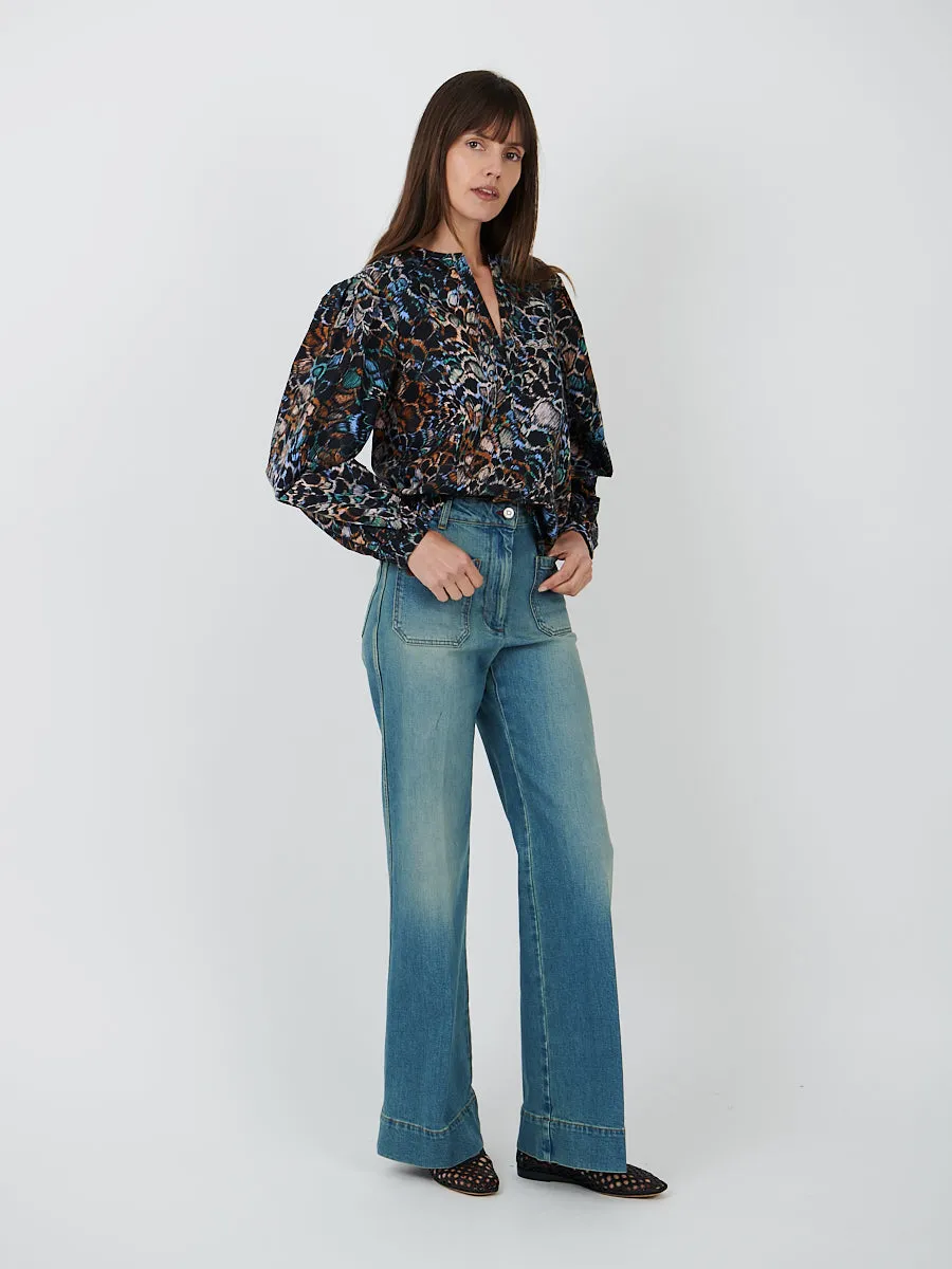 Ilara Blouse in Starling