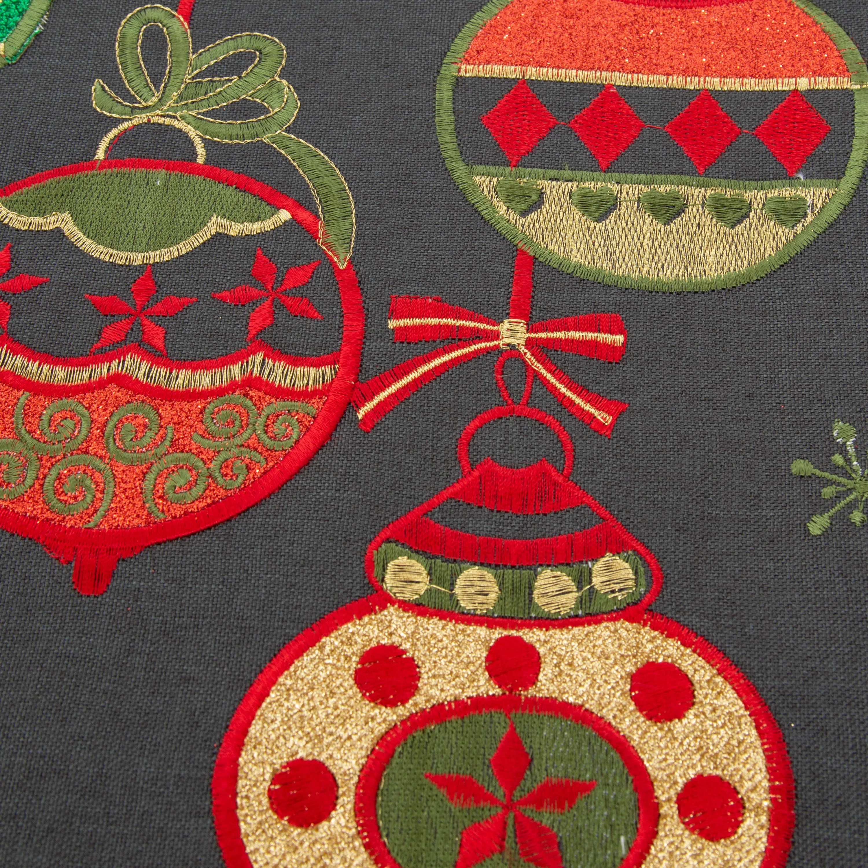 Indoor Sparkling Christmas Ornaments Multicolored 16.5-inch Throw Pillow
