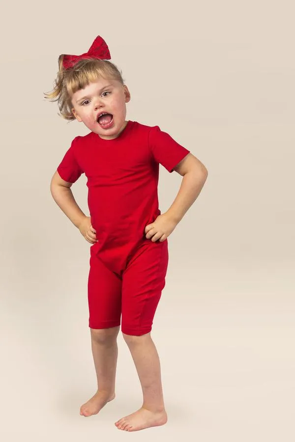 Kaycey Short Sleeved Zip Back Knee Length Jumpsuit - Child