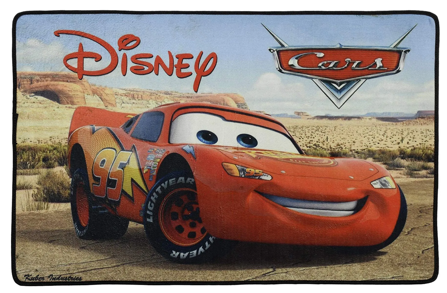 Kuber Industries Disney Cars Mickey Mouse 2 Pieces Anti-Slip Door Mat 23"x15" (Brown & Royal Blue) - CTKTC46075