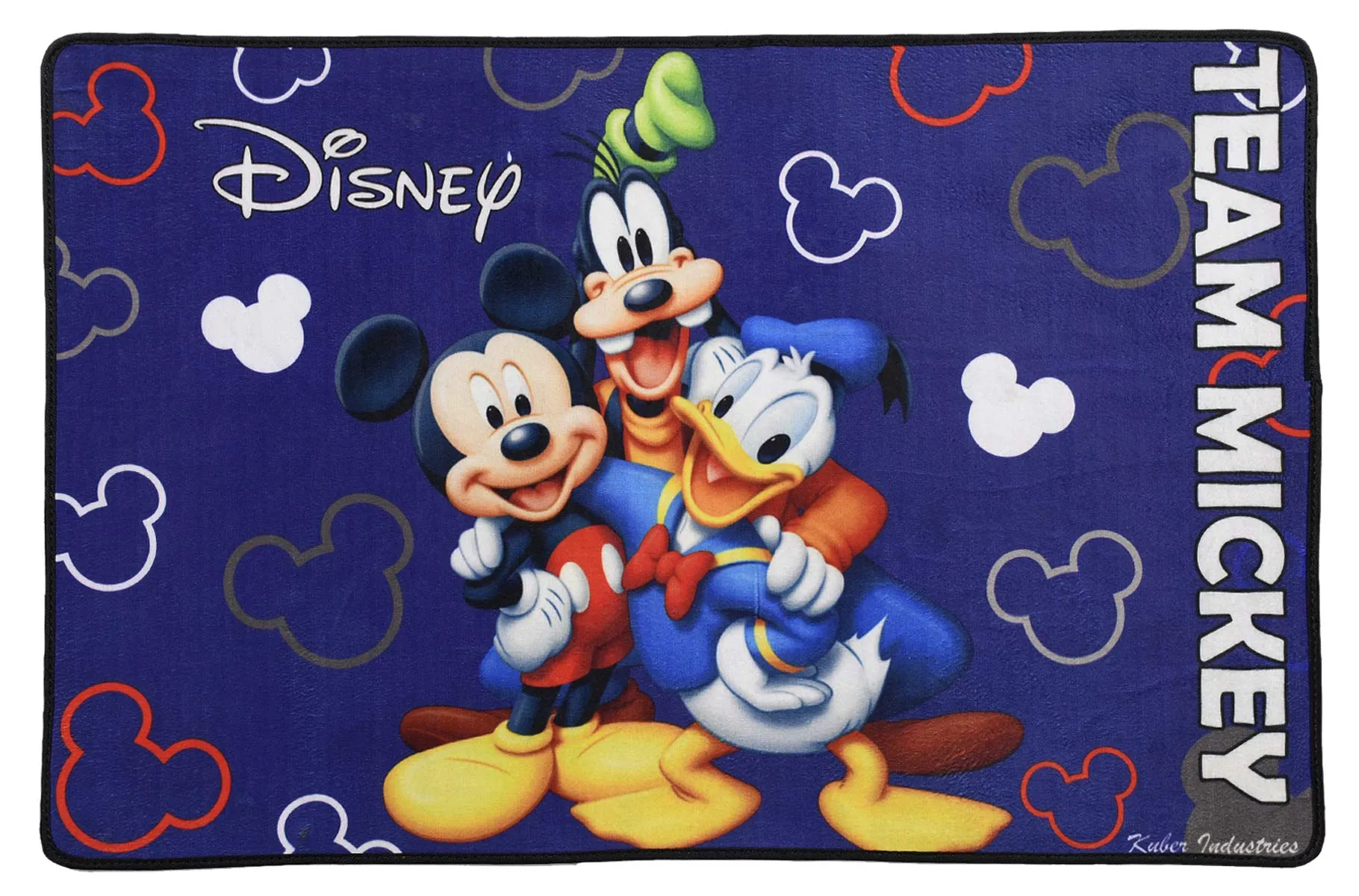 Kuber Industries Disney Team Mickey 4 Pieces Anti-Slip Door Mat 23"x15" (Royal Blue) - CTKTC046063