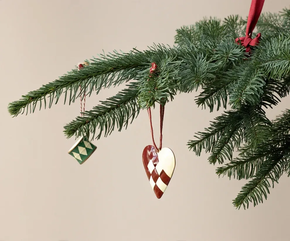 Maileg Metal ornament, Large heart - Red