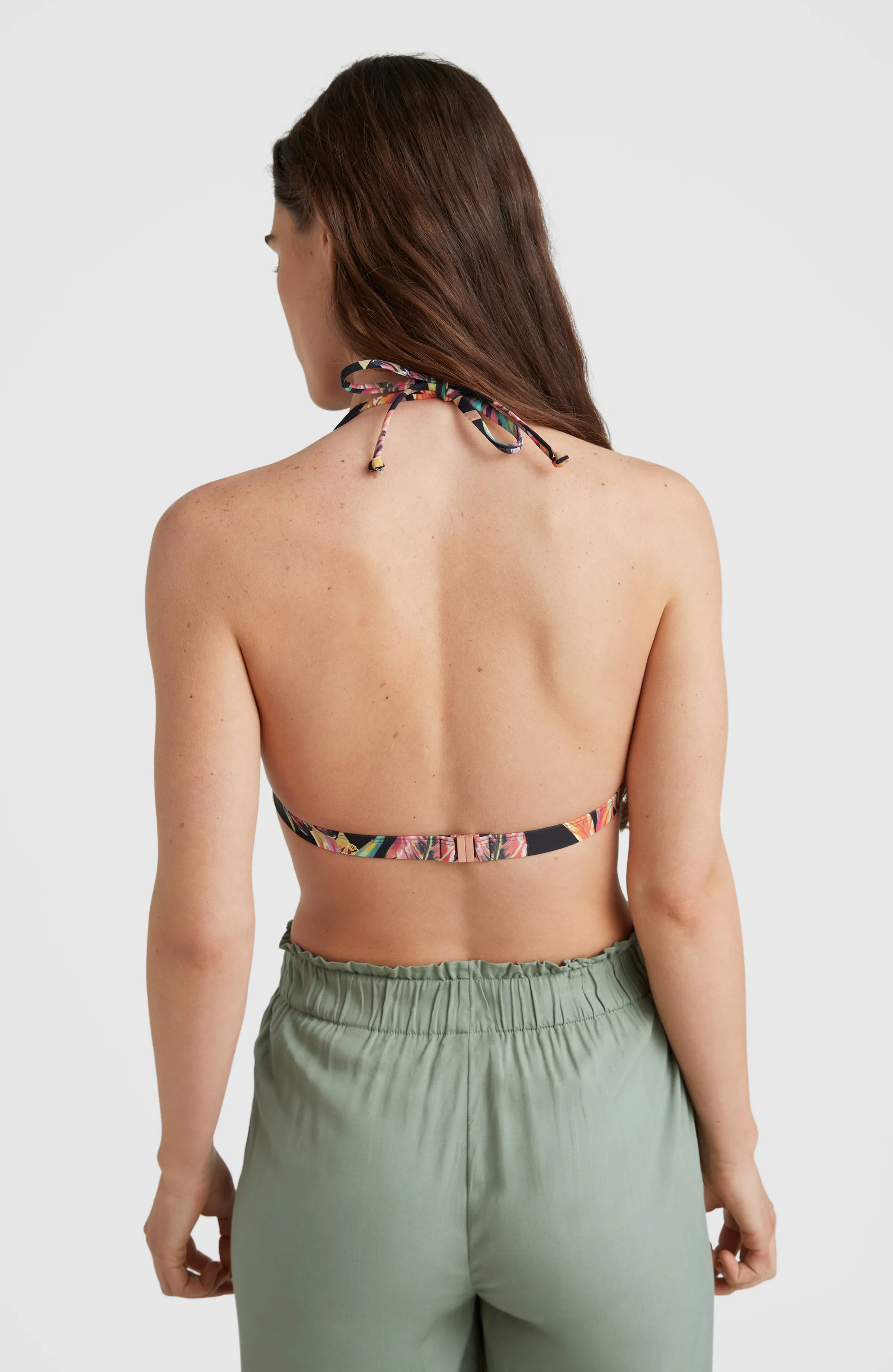 Marga Halter Bikini Top | Black Tropical Flower