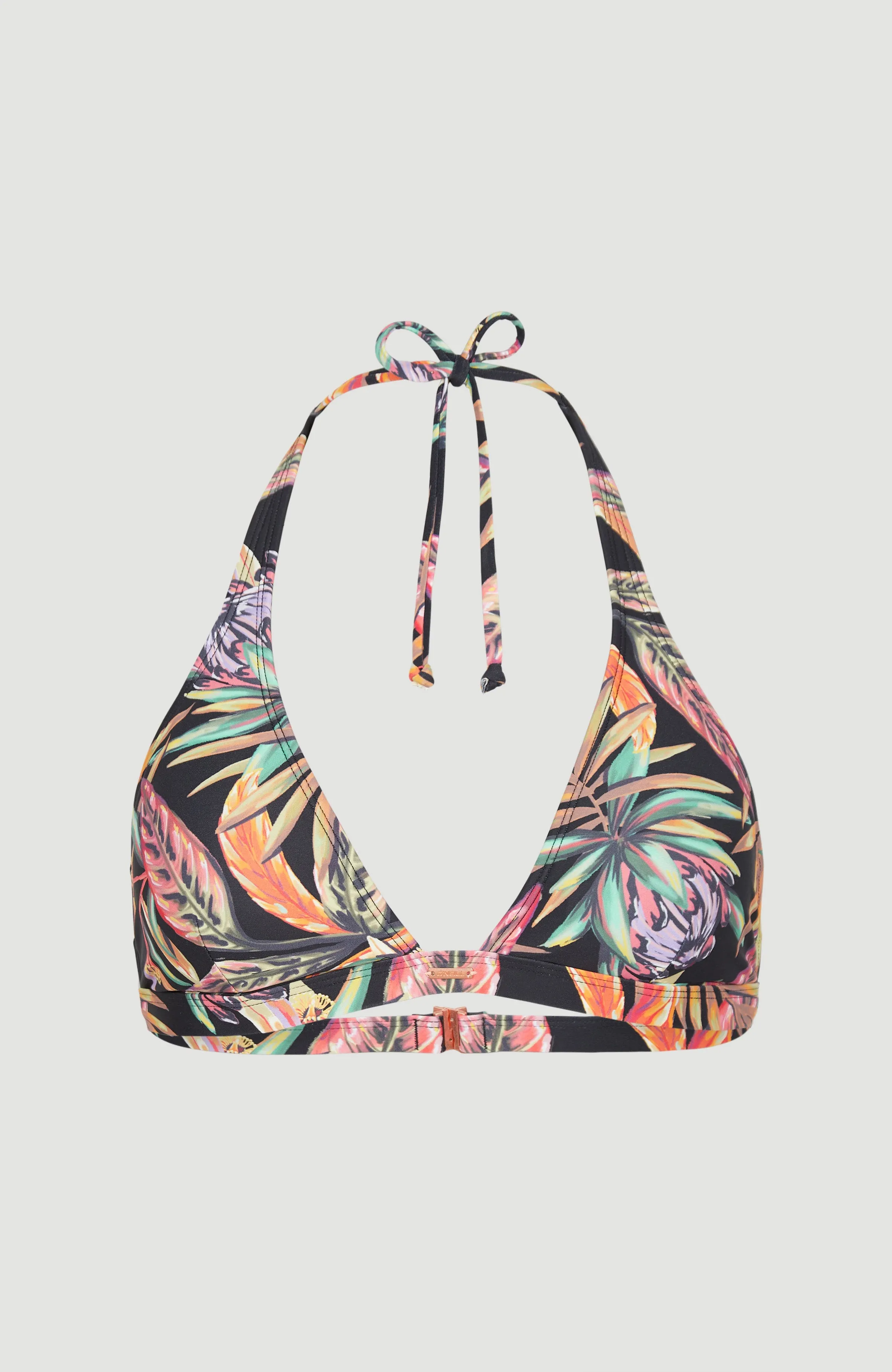 Marga Halter Bikini Top | Black Tropical Flower
