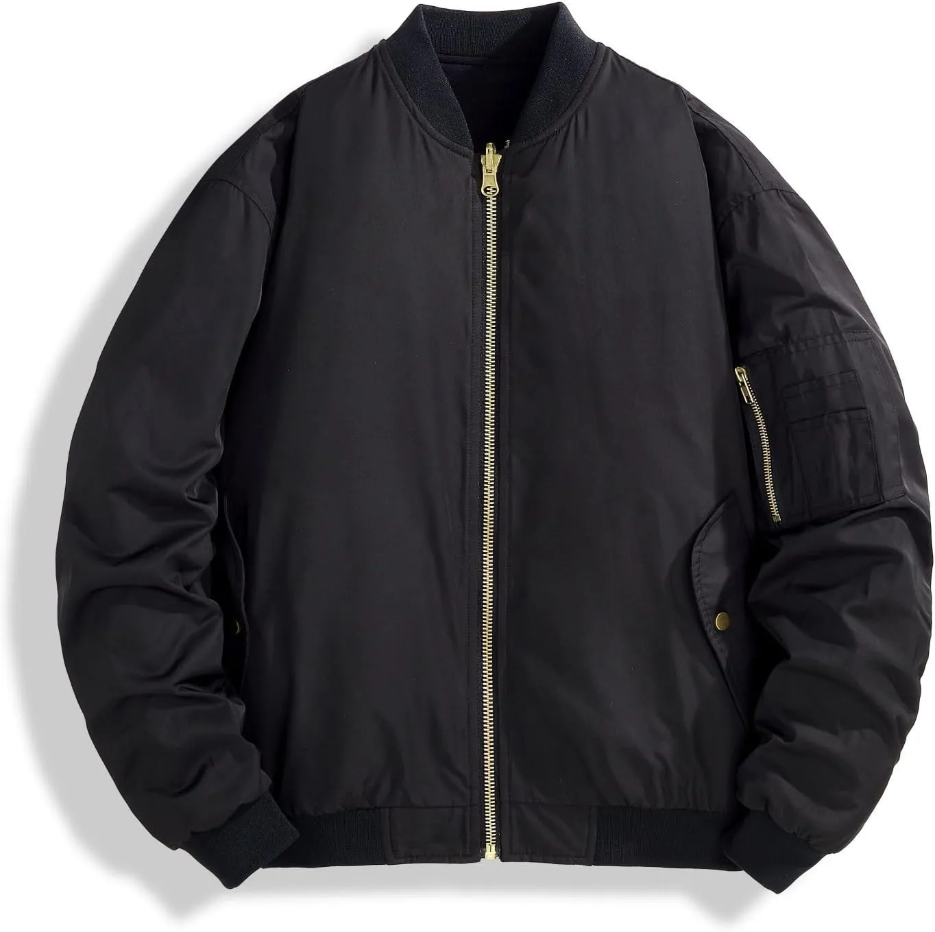Men's Bomber Jacket Double Sided Coat Lightweight Casual Spring Fall Windbreaker Zip Up Coat with Pocket