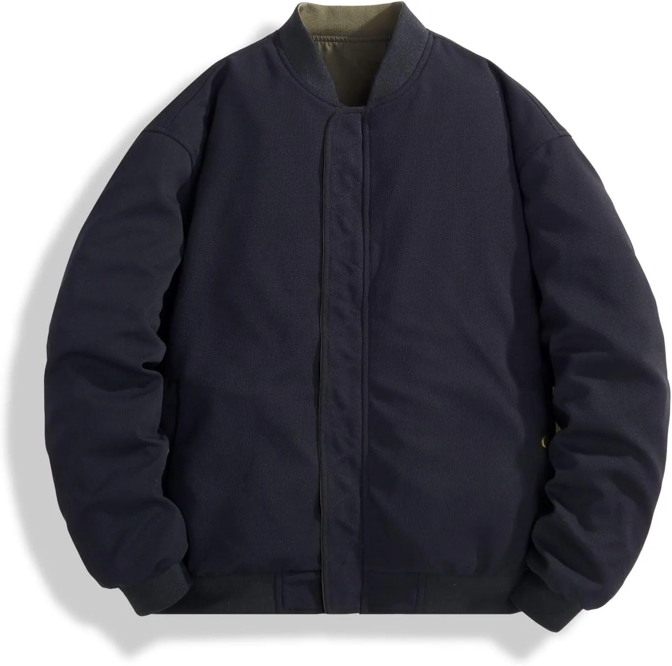 Men's Bomber Jacket Double Sided Coat Lightweight Casual Spring Fall Windbreaker Zip Up Coat with Pocket
