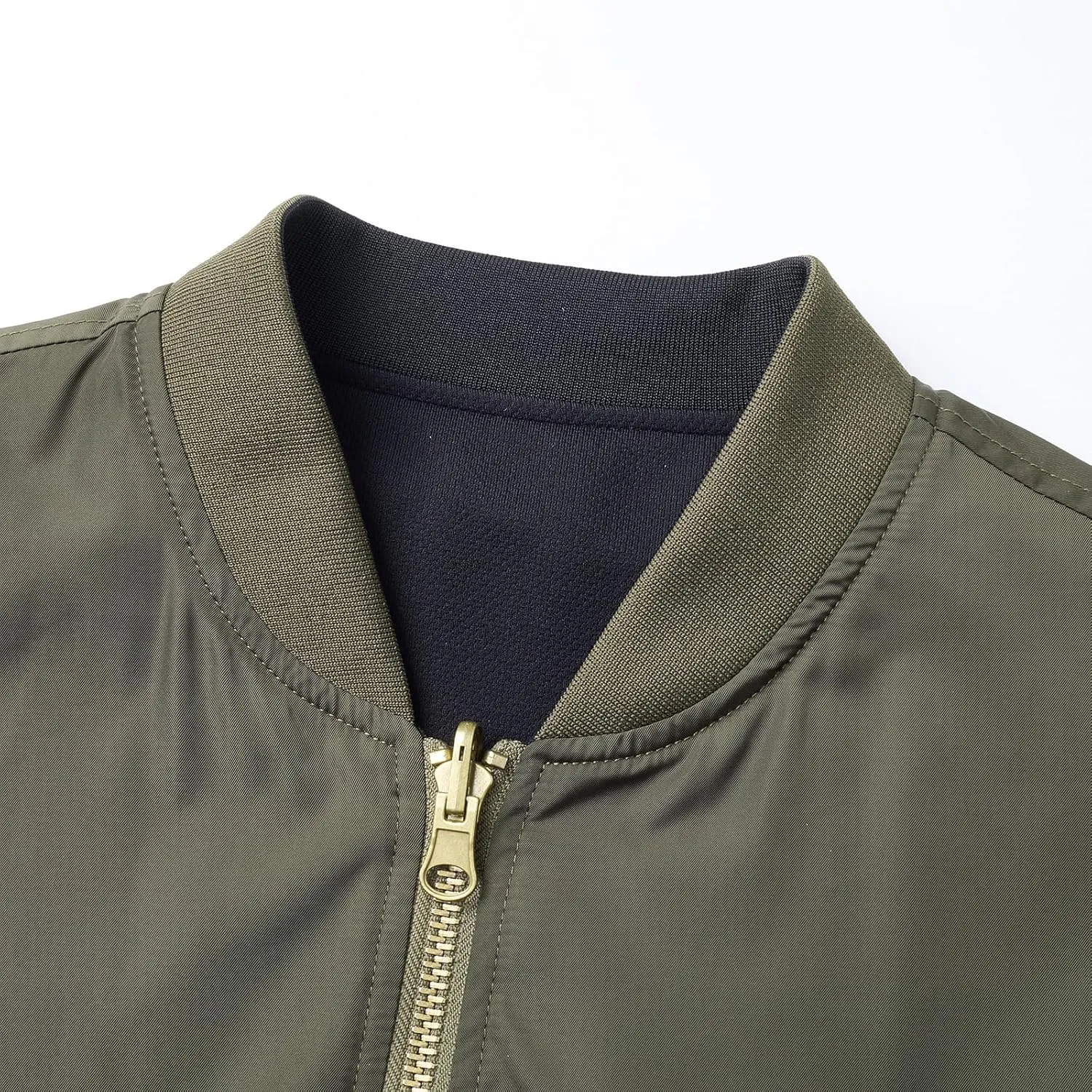 Men's Bomber Jacket Double Sided Coat Lightweight Casual Spring Fall Windbreaker Zip Up Coat with Pocket