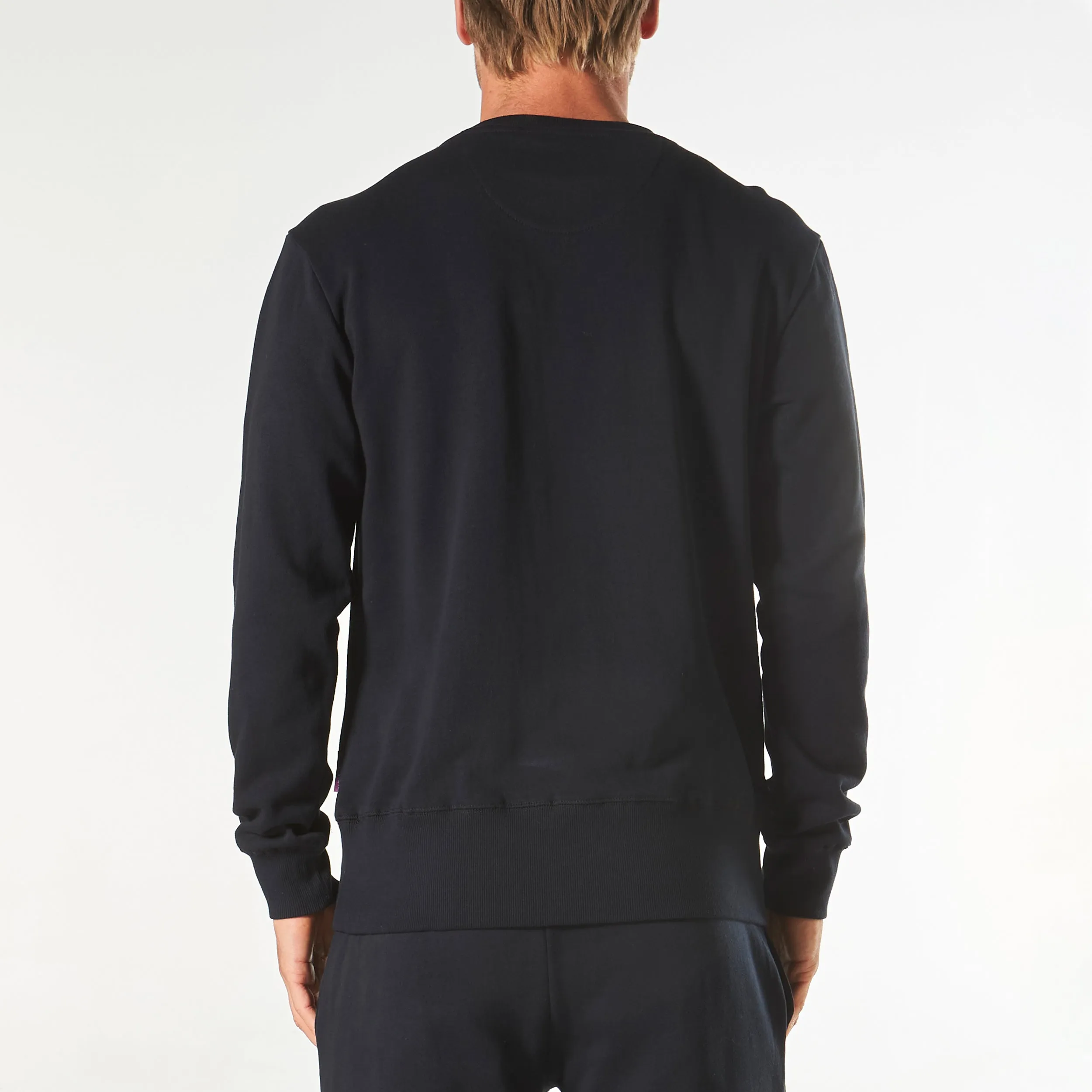 Men's Long Sleeve Crew Neck Lounge Sweat - Black