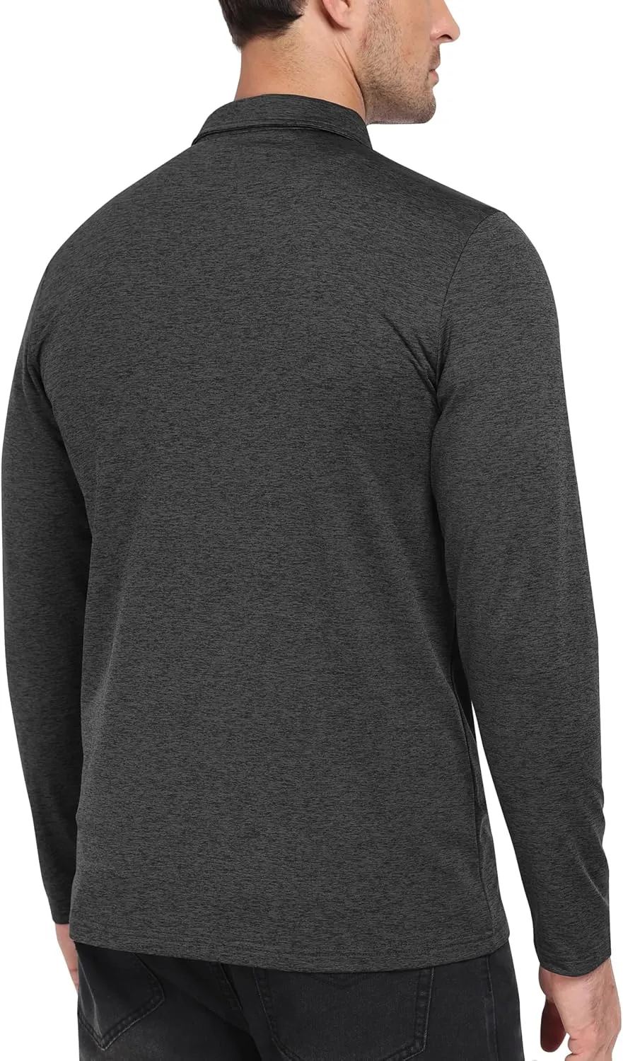 MoFiz Lightweight Men's Long Sleeve Polo Shirts Quarter Zipper Pullover Men's Polo Shirts