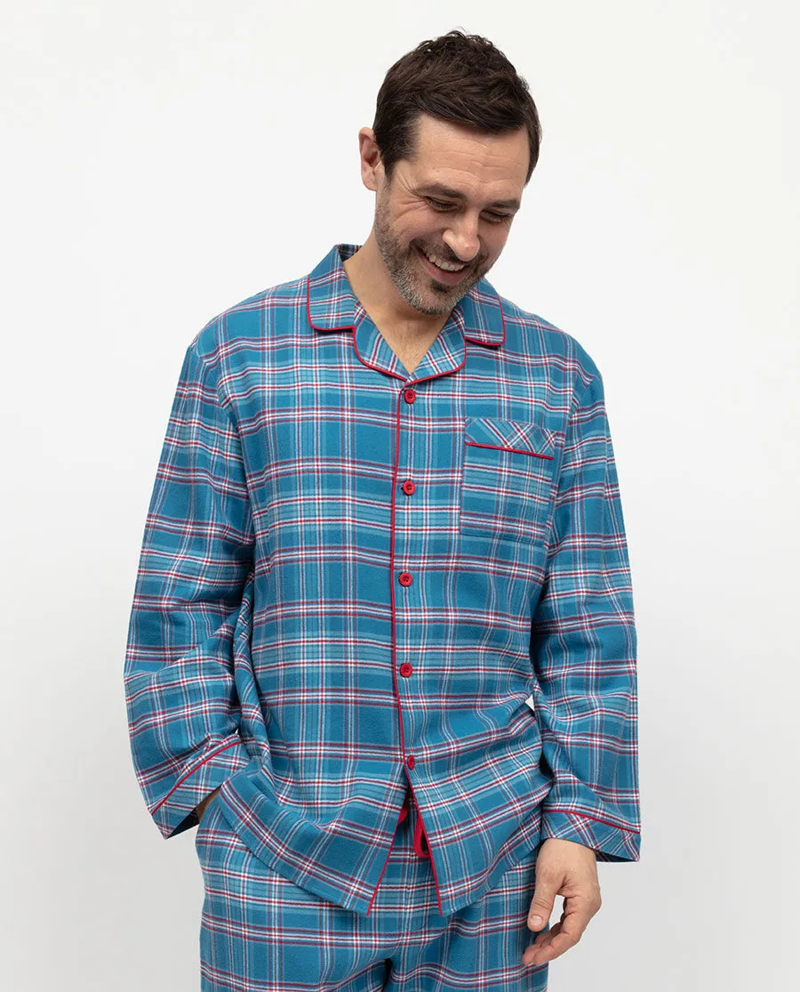 Montana Mens Brushed Check Pyjama Top