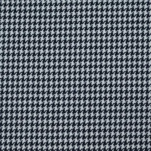 Navy Blue and White Dogtooth Wool Blend Suiting