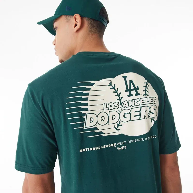 NEW ERA LOS ANGELES DODGERS MLB OVERSIZED TEE - MEN - DARK GREEN