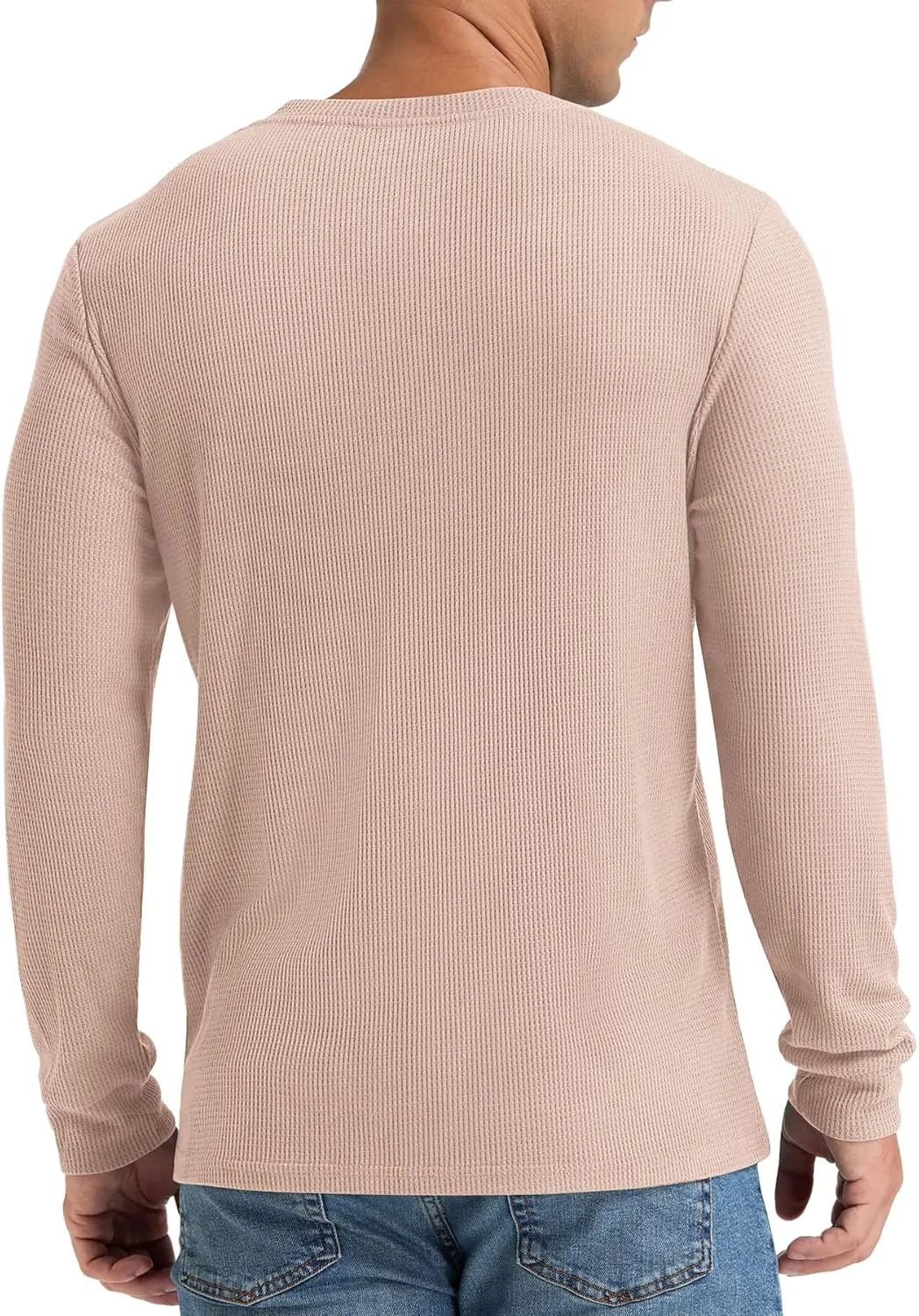 NITAGUT Mens Waffle Henley Shirts Long Sleeve T Shirts Casual T-Shirt with Pocket