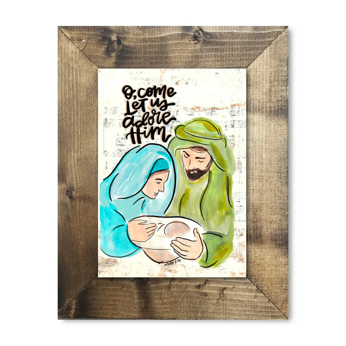 O come Let Us Adore Him Nativity Framed Art