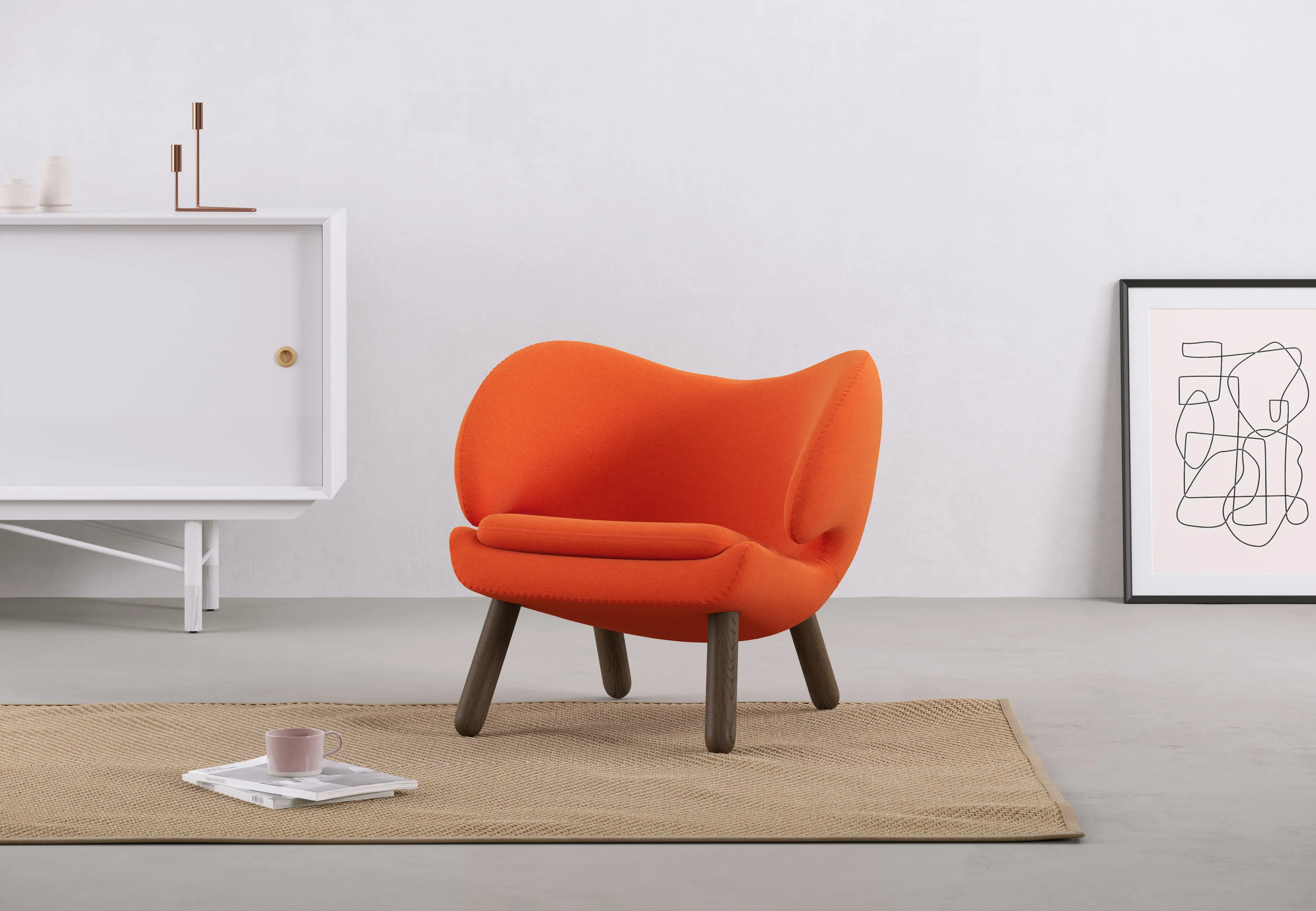 Pelican - Pelican Lounge Chair, Orange Wool
