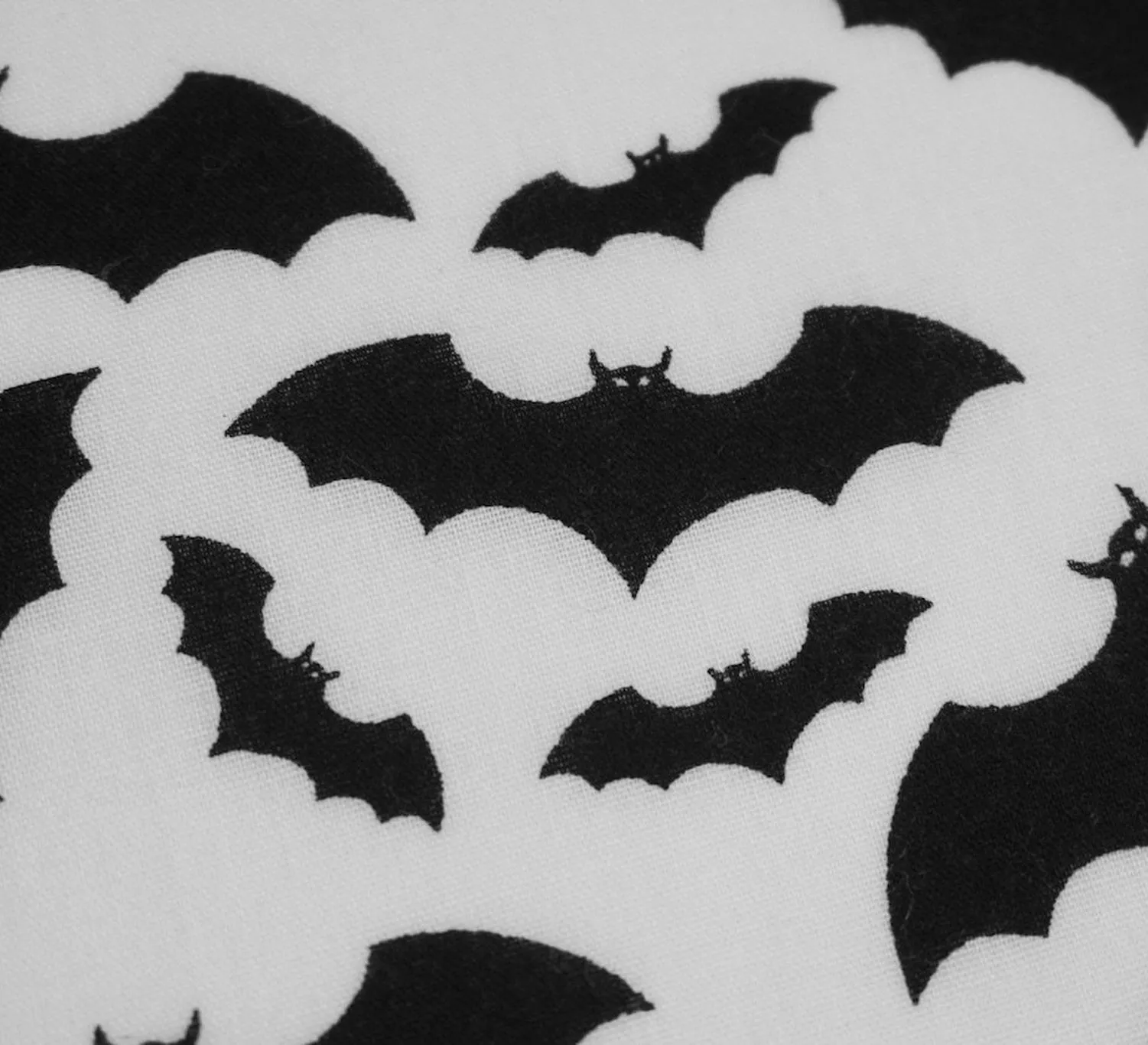 Polycotton Fabric - Bat Cave / Black on White