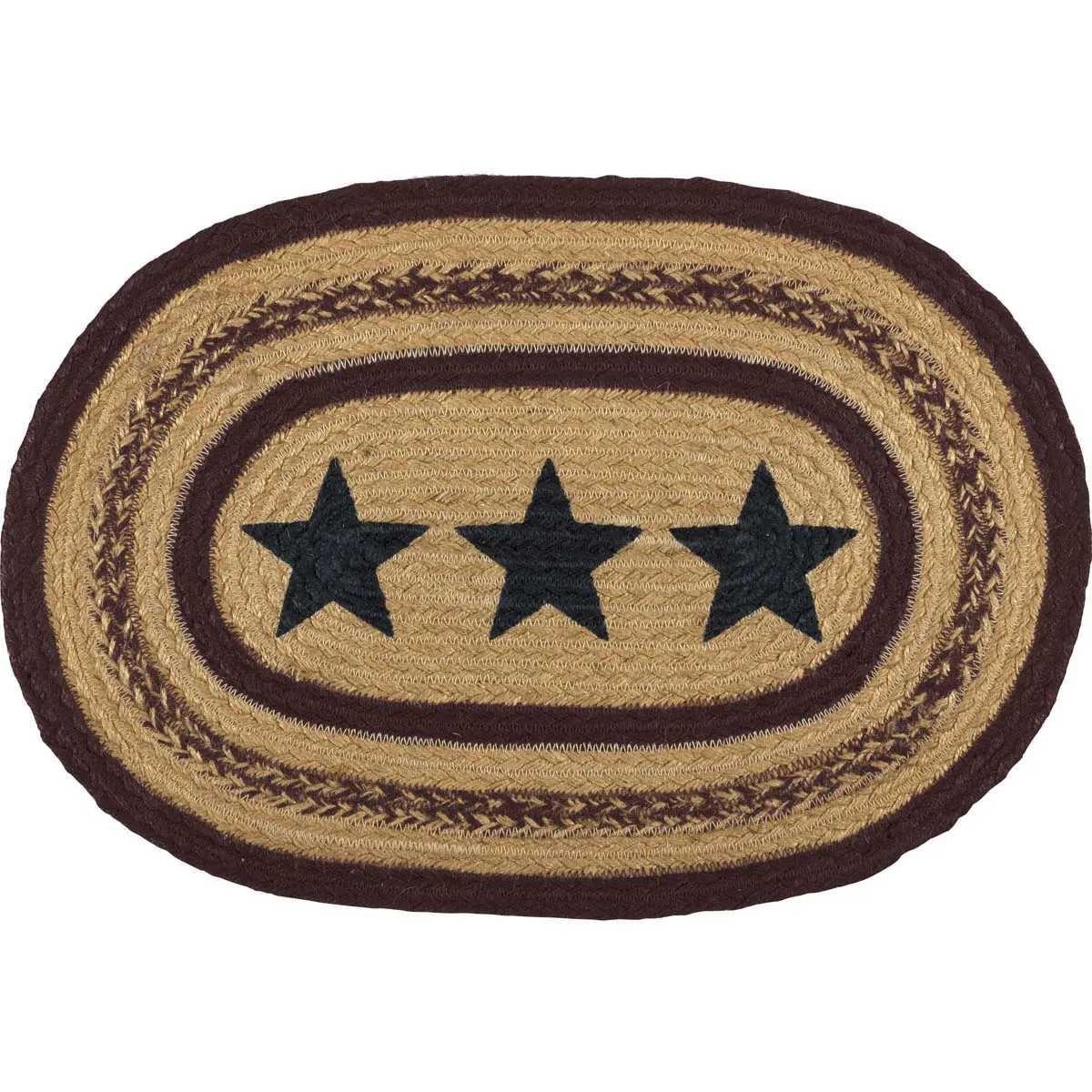 Potomac Jute Placemat Stencil Stars Set of 6 12x18