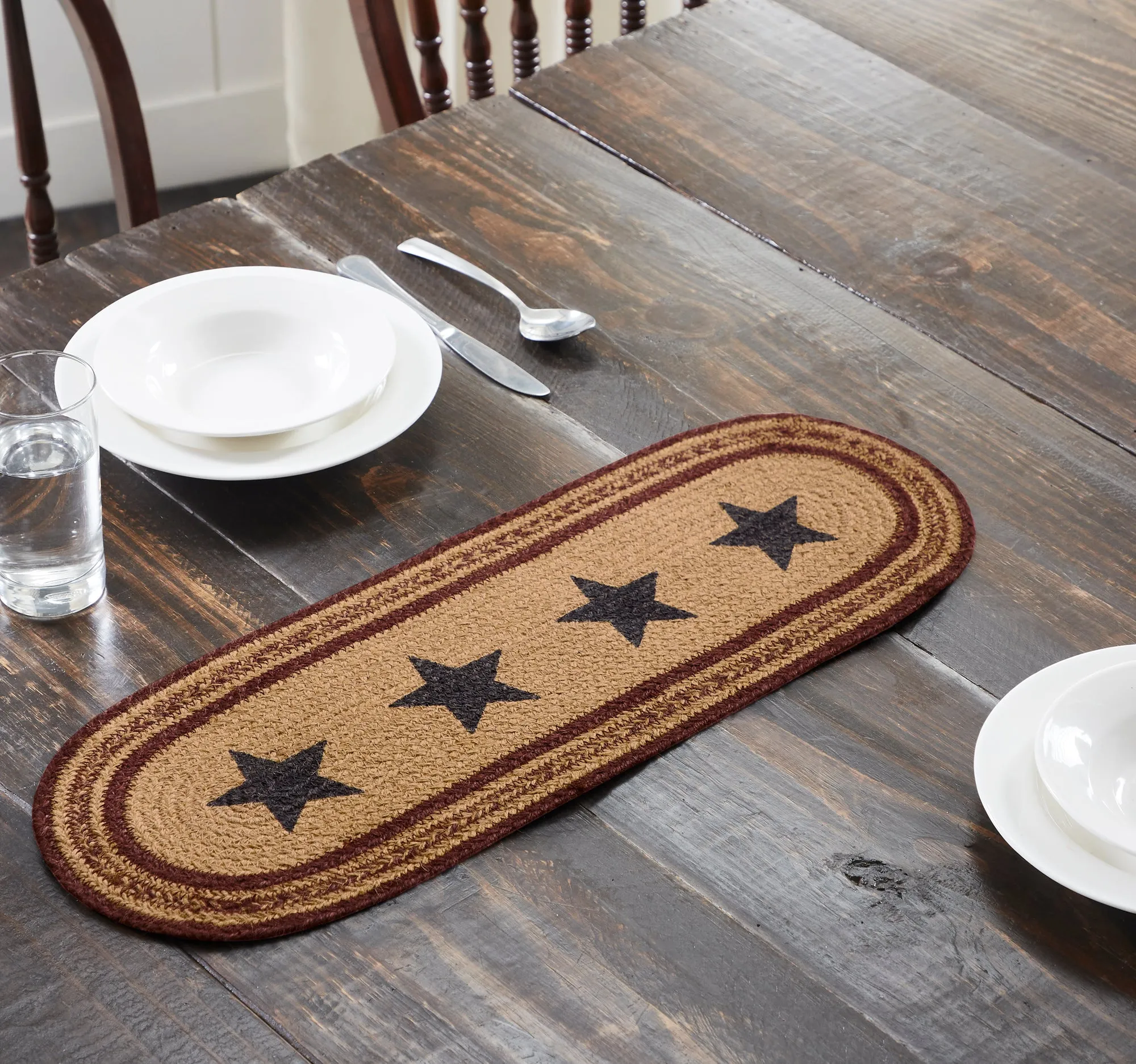 Potomac Jute Runner Stencil Stars