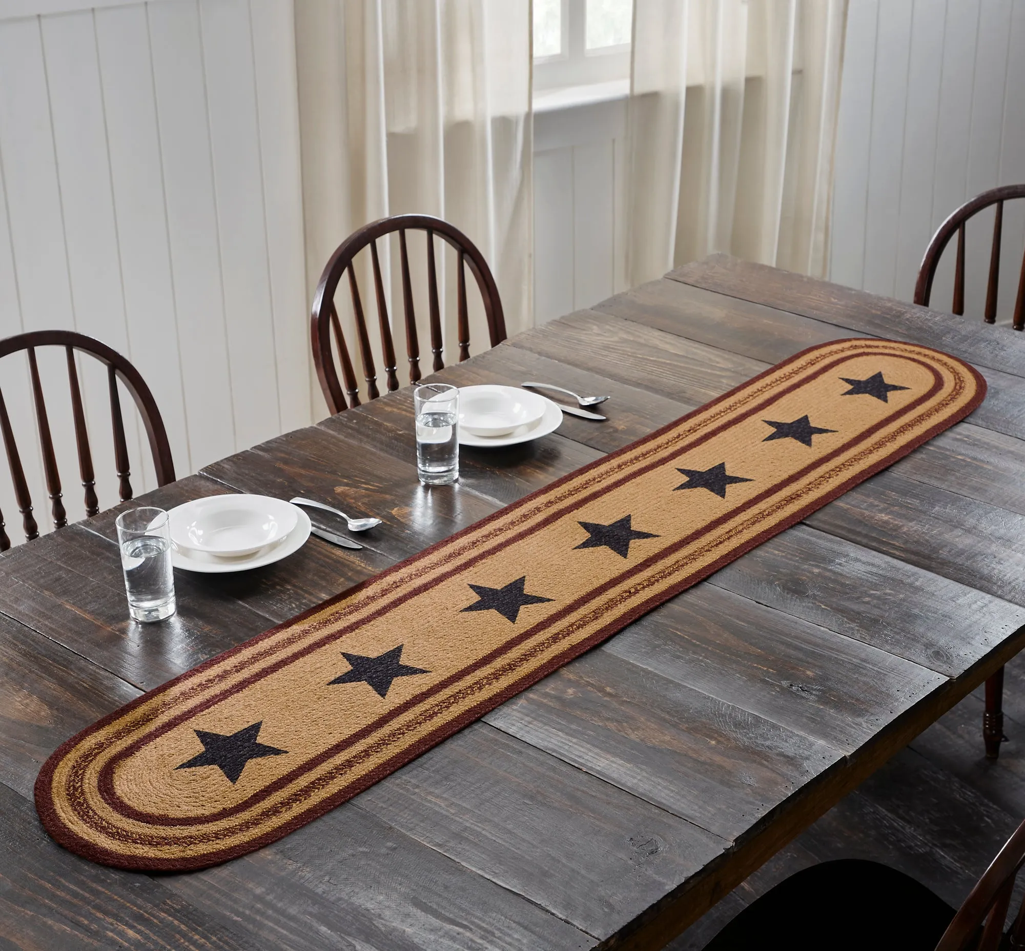 Potomac Jute Runner Stencil Stars