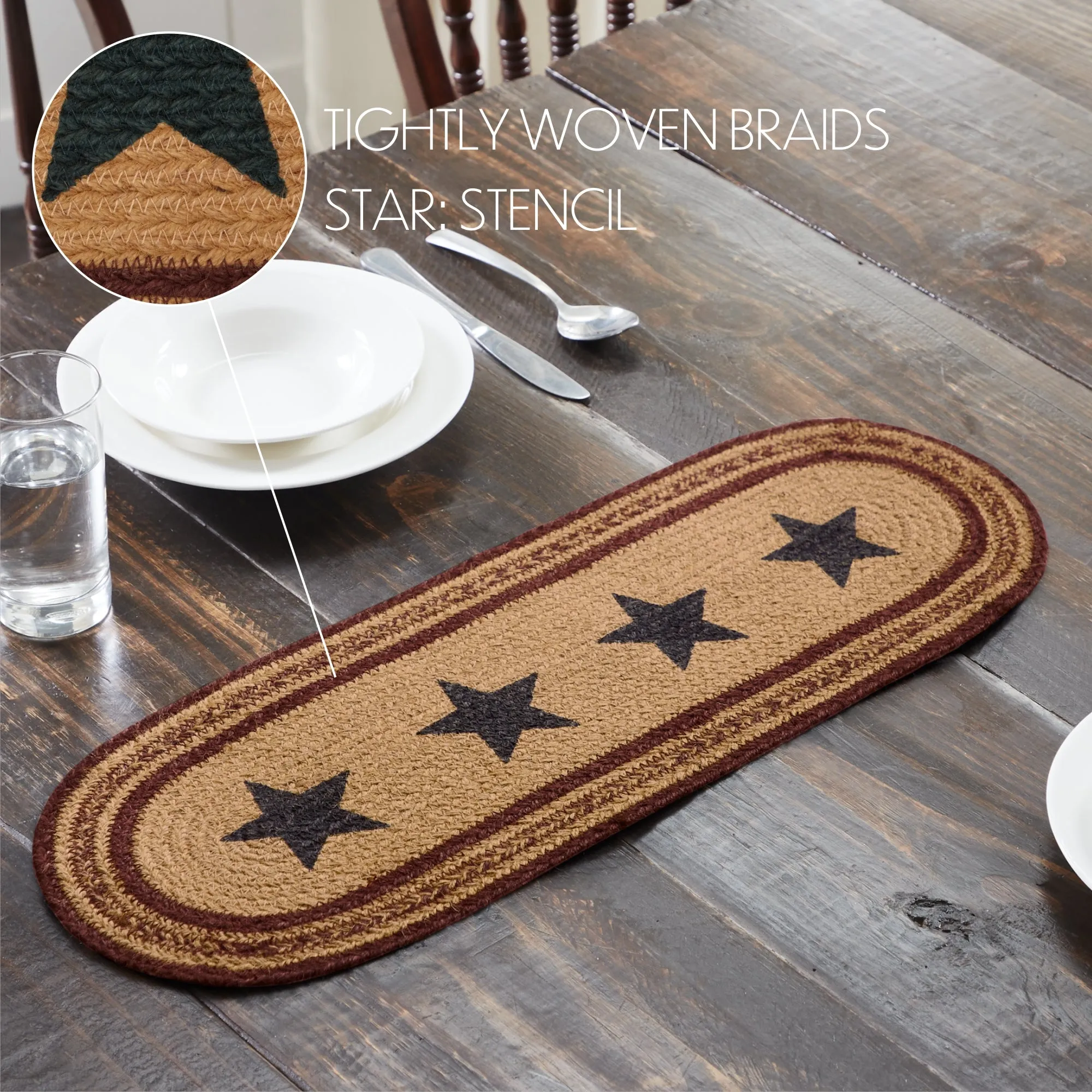 Potomac Jute Runner Stencil Stars