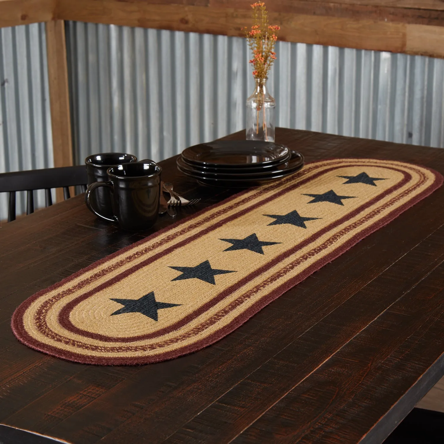 Potomac Jute Runner Stencil Stars
