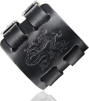Punk Dragon Bracelet Belt Buckle Wristband Wide Leather Bracelet,7.0-8.0inches