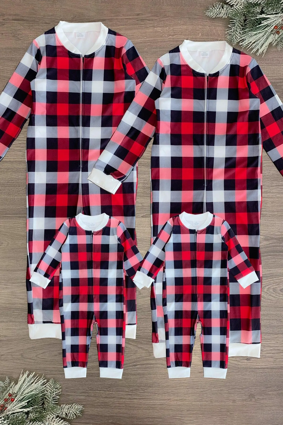 "Bear Bum" Family Plaid Onesie Pajamas