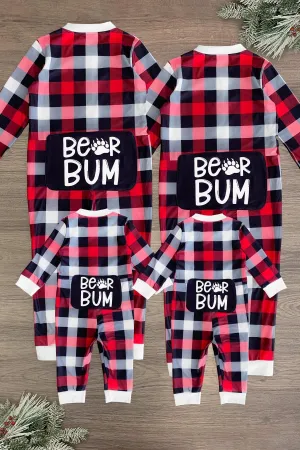 "Bear Bum" Family Plaid Onesie Pajamas