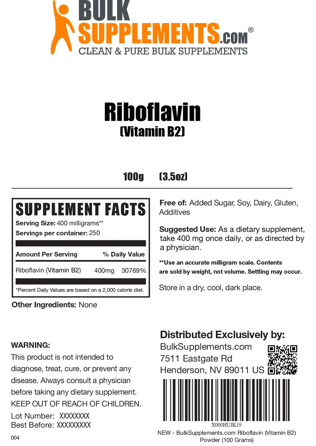 Riboflavin (Vitamin B2) Powder