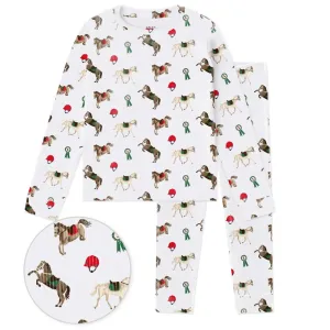 Riding Ponies Organic Long Sleeve Rib Pajama Set