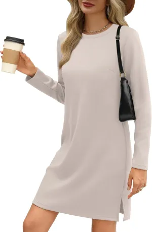 SAMPEEL Dresses for Women 2024 Casual Long Sleeve Dress Trendy Fall Fashion Cozy Travel Airport Outfits
