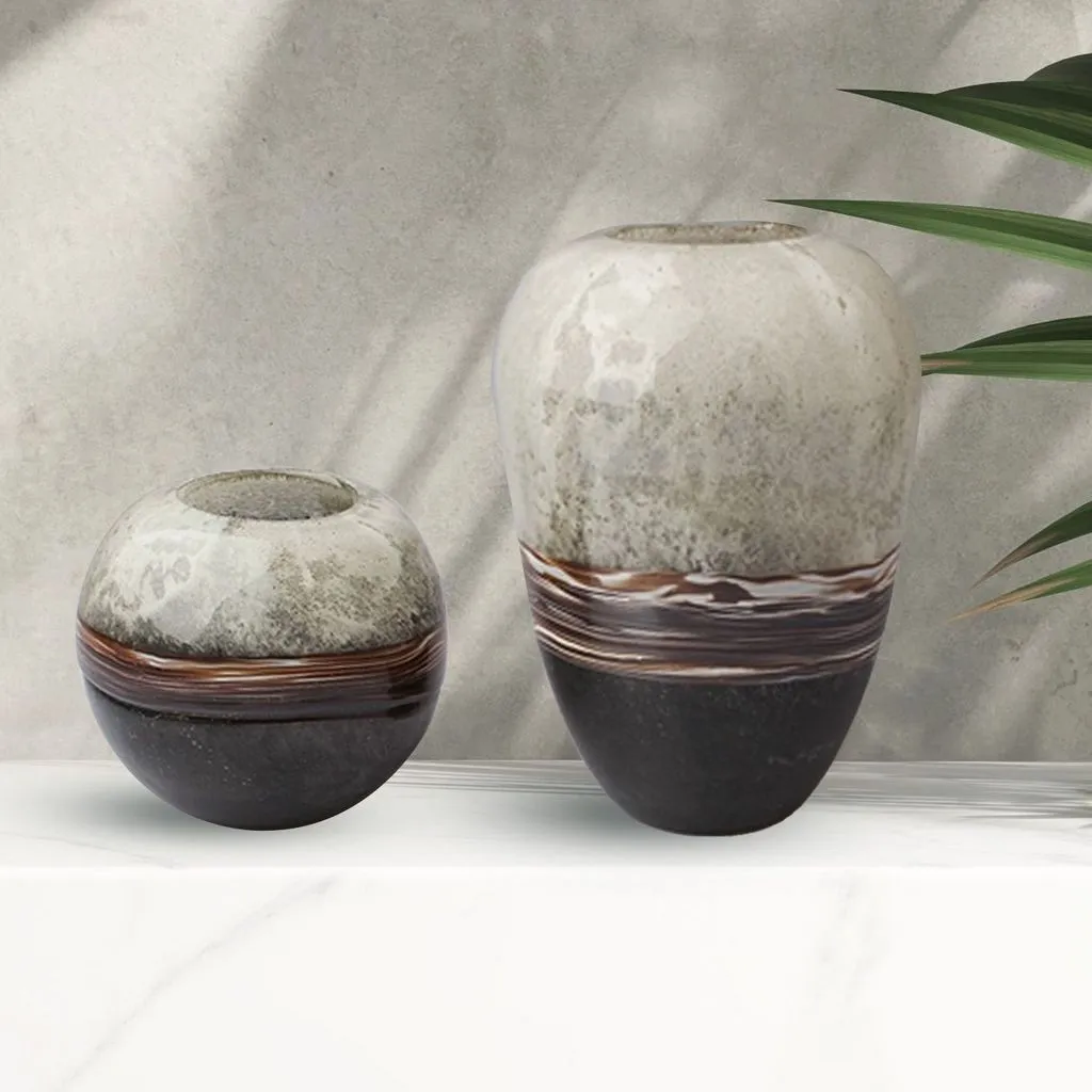 Set of 2 Decorative Home Decor-Handblown Glass-Ombre-Sophisticated-Modern Luxury-Hostess Gi