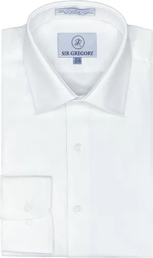 Sir Gregory Men's Regular Fit Solid Twill Dress Shirt