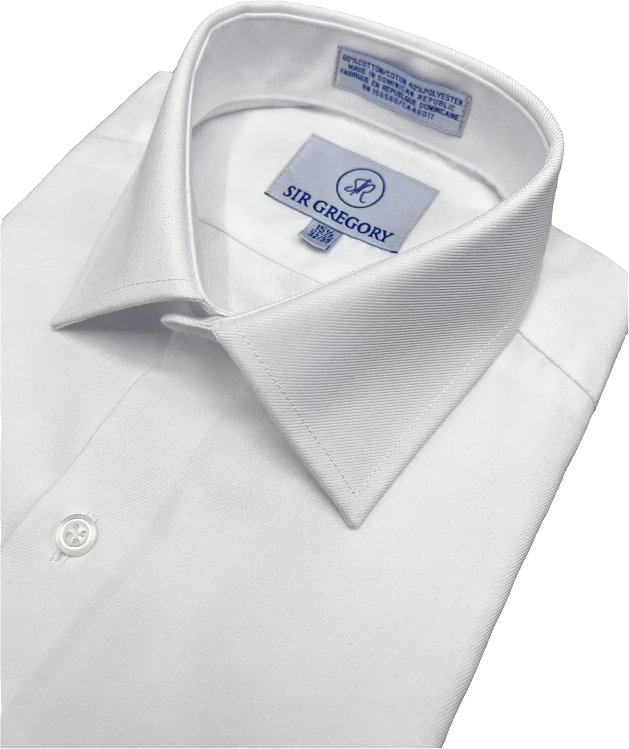 Sir Gregory Men's Regular Fit Solid Twill Dress Shirt