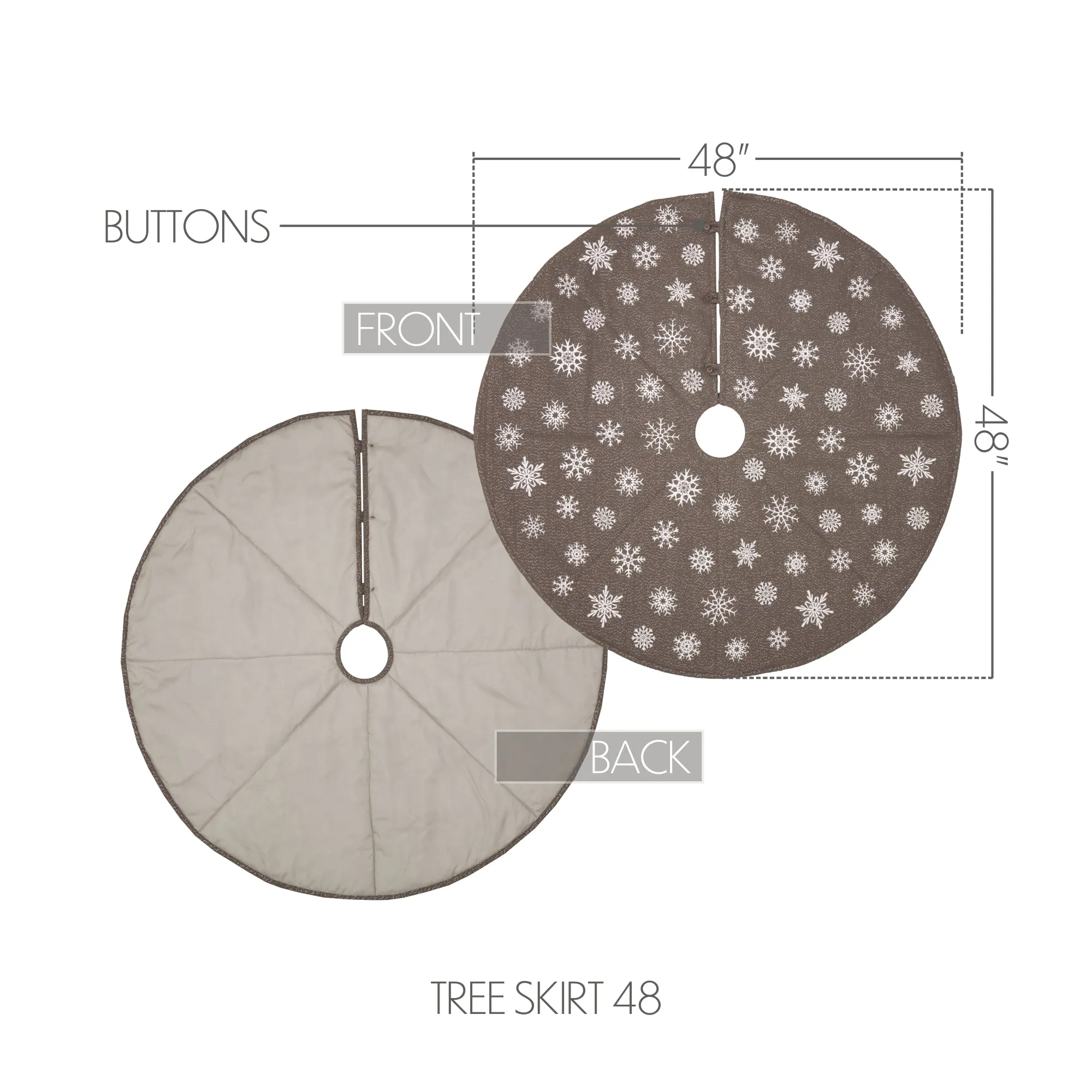 Snowflake Burlap Grey Tree Skirt 48