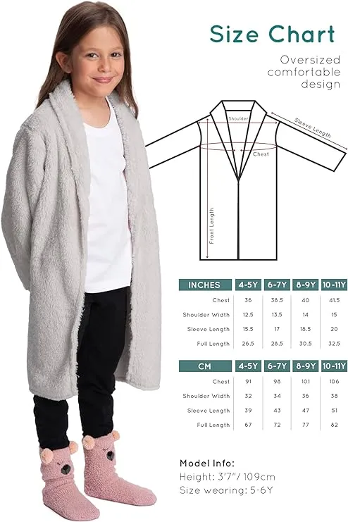 Soft Elegance: Girls Gray Sherpa Jacket - Chic Back-to-School Warmth for Young Trendsetters