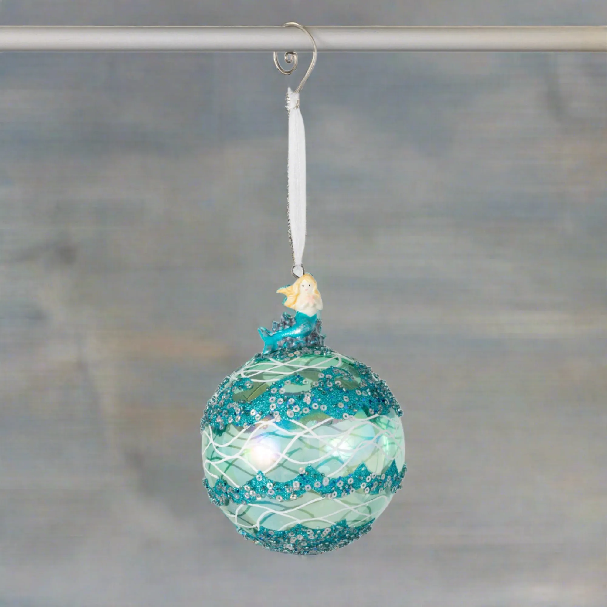 Sullivans IRIDESCENT MERMAID BLUE BALL ORNAMENT