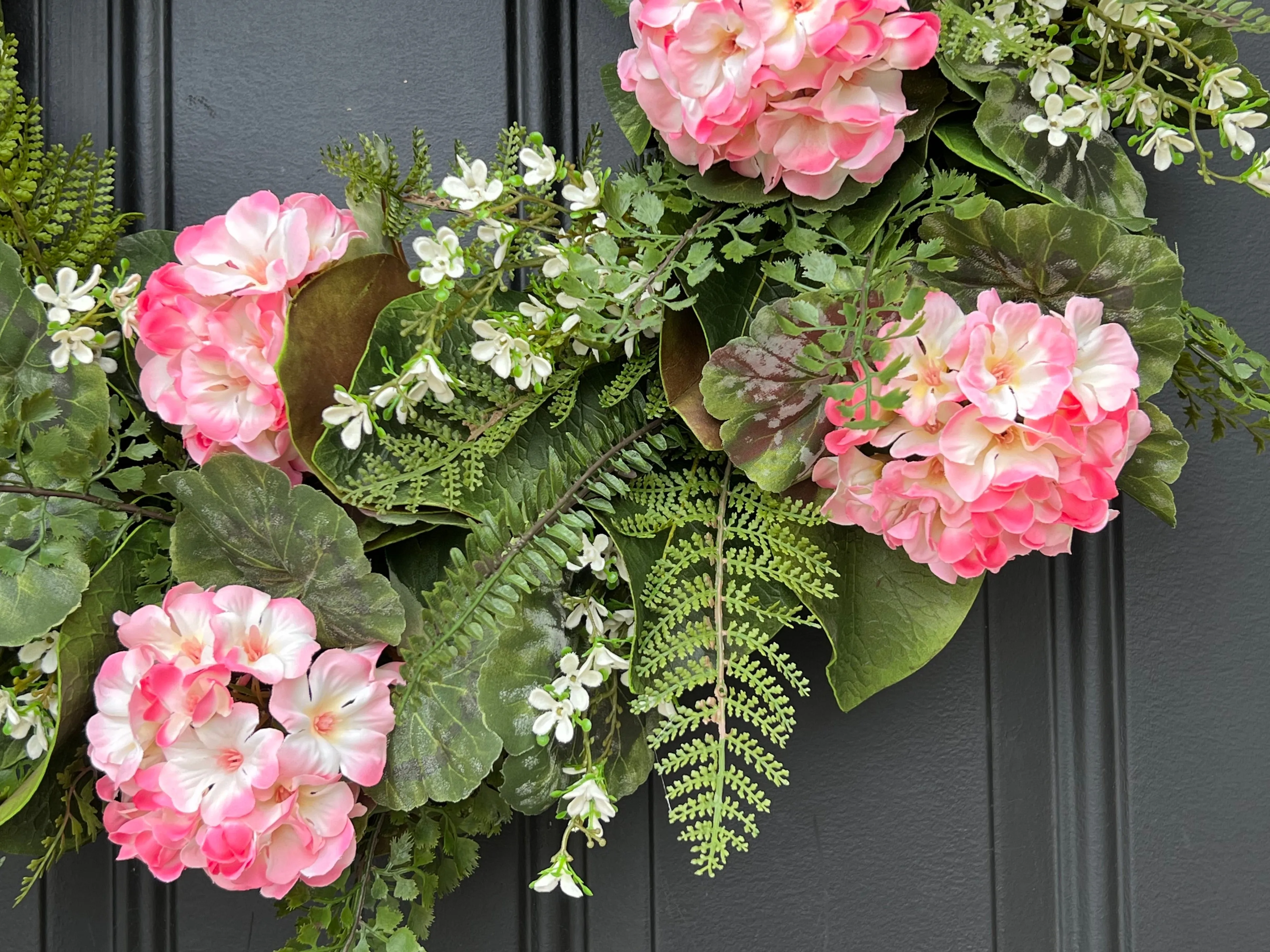 Summer Pink Geranium Wreath