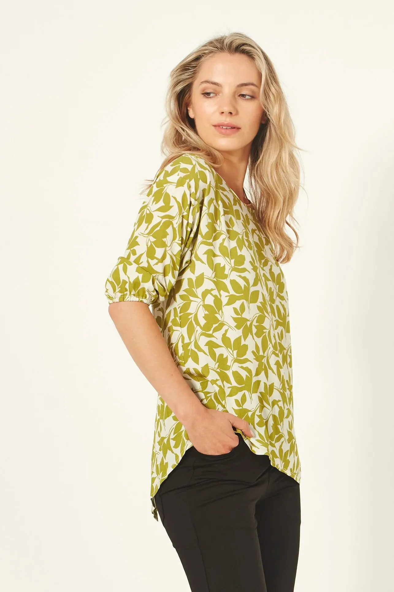 Sybil Top - Lime Print