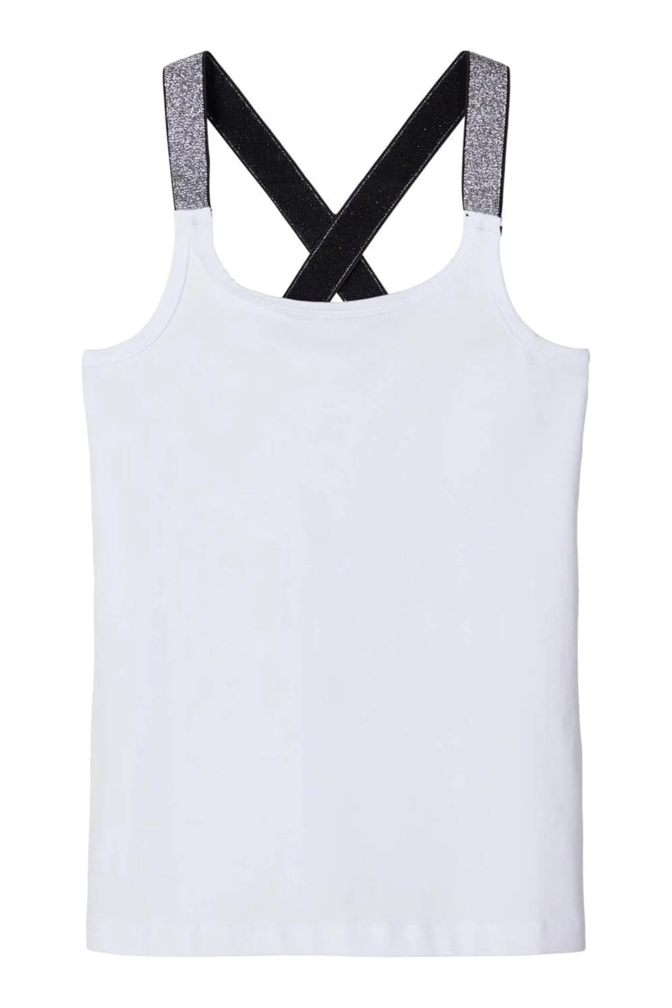 Top with glitter details - White